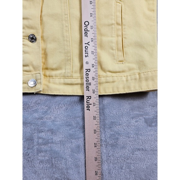 Satin Doll‎ Denim Jean Jacket Women's Teen Size XL Yellow Western Casual Sporty - Picture 13 of 14